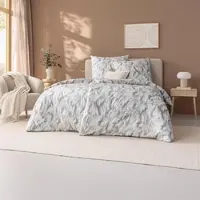 Estella Mako Interlock Jersey Bettwäsche Rena stein 155x220 cm + 80x80 cm - grau