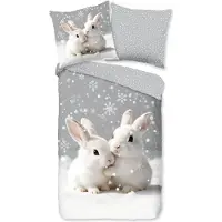 TRAUMSCHLAF Flanell Bettwäsche Kuschelkaninchen 140x200 cm + 70x90 cm