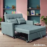 Ambiness 3in1 Zweisitzer Schlafsofa hellgrau
