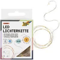 Folia - lichtslinger LED, 20 LED's, 2,20 m, op batterijen, pak van 2 stuks