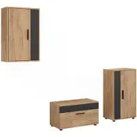 Vicco Wohnwand Berno Goldkraft Eiche/Anthrazit 3-teiliges Set, Model 59208