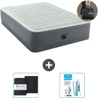 OEM Doppelbett - 2 Personen - 152 x 203 x 46 cm - Grau - Mit Pumpe - Bettwäsche und Reparaturset