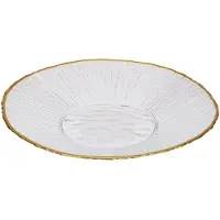 Home Styling Collection Szklany talerz deserowy ze złotą obwódką DATURA, 21 cm