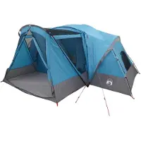 vidaXL Cabin Zelt mit Regenhaube, wasserabweisend 10 Personen Blau