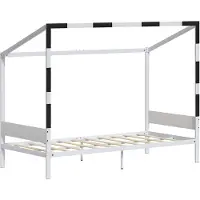 VitaliSpa Kinderbett Goal Weiß/Schwarz 90x200, Model 61327