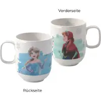 Villeroy & Boch Kinderbecher "Becher mit Henkel Disney Frozen 280 ml 6er Set bunt", bunt, B:8,1cm H:9,7cm, Porzellan, Trinkgefäße, Kinderbecher, Spülmaschinenfest, Mikrowellensicher