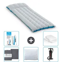 Intex Campingmatte – 1 Person – 67 x 184 x 17 cm – Blau – im Lieferumfang enthalten Spannbettuch - Küssen - Pumpe - Reperaturset en Kissenschutz