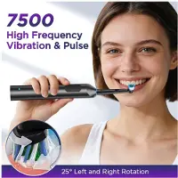 TAUOH Elektrische Zahnbürste mit Rotationsvibration für Erwachsene, Universal Soft für Smarte Zahnbürsten, Typ-C, 4 Bürstenköpfe