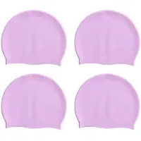 TAUOH Unisex Erwachsene Silikon Schwimmhaube Wasserdichte Schwimmhaube Rutschfeste Badepoolhaube Elastische Silikonhaube Rosa