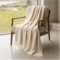 THE WHITE STONE Innentuch - - Wohnen 130x170 cm - Elfenbein - 230 g/m² - 75% Baumwolle
