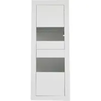 STILVORA Vitrine aus Spanplatte, Weiß, 61 x 42 x 162 cm, LED-Beleuchtung