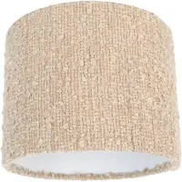 QAZQA Stofflampenschirm Beige mit Bouclé-Stoff 18/18/14