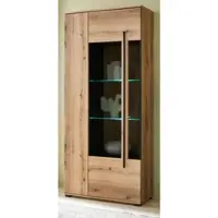 Furn.Design Vitrine Eiche Evoke, großer Vitrinenschrank 90 + 200 cm, 10 Fächer | Gr.: onesize
