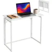 Relaxdays Schreibtisch, HxBxT: 74 x 80 x 40 cm, klappbar, platzsparend, Arbeitstisch, Bürotisch Home Office, weiß