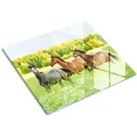 Tulup GLASPLATTE 60x52 cm Galoppierende Pferde