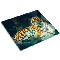 Tulup GLASPLATTE 60x52 cm Tigerhöhle