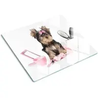 Tulup GLASPLATTE 60x52 cm Yorkshire Terrier