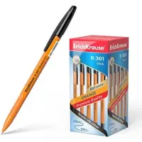 Erich Krause Kugelschreiber 0,35mm 50er Pack Schwarz - Kulis Kulischreiber Stifte Schreibstifte für Schule & Bürobedarf - R-301 Orange