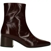 Manfield Braune Lederstiefeletten mit Absatz | Größe 41
