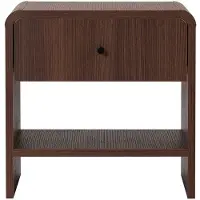 CALICOSY NACHTTISCH mit 1 Schublade und 1 Nische mit abgerundeten Kanten 40/45/45 cm