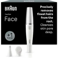 Braun Gesichtsepilierer Face 810, Weiß, Silber, Wangen, Kinn, Stirn, Batterie, AA, 57 mm, 155 mm