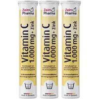 ZeinPharma Vitamin C 1000 mg+Zink Brausetabletten 3x 3x20 St