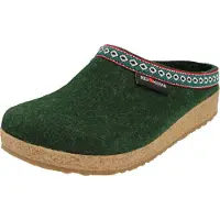Iesse Schuh Haflinger Damen Hausschuh Herren Pantoffel Schurwolle Grizzly Franzl 711001, Größe:42 EU, Farbe:Grün