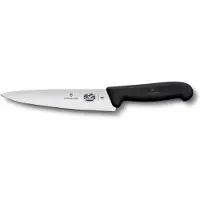 Victorinox Fleischmesser Fibrox 5.2003.19B, 19 cm Edelstahlklinge mit glattem Schliff und Kunststoffgriff