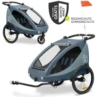 Hauck 2in1 Fahrradanhänger Dryk Duo Plus für 2