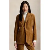 Ralph Lauren für Damen. 211B17221002 Beiger Cordblazer mit einreihiger Knopfleiste (40), Lässig, Baumwolle