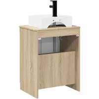 vidaXL Badezimmermöbel-Set Sonoma-Eiche Holzwerkstoff
