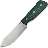 Straight Line Bigger Digger - Stonewashed - Green Canvas Micarta Messer