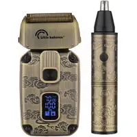 Little Balance 8938 Beauty-Set, elektrischer Rasierer Sahara & Nasen- und Ohrenhaartrimmer, präzise, Verwendung mit oder ohne Kabel, Schnellladung USB-C, Kupfer-Finish