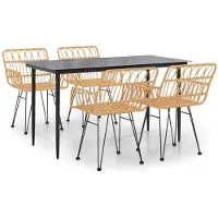 Helloshop26 - 5-teiliges Essset für den Außenbereich Gartenmöbel Rattan-Kunstharz