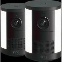 Ring Spotlight Kamera 2. Generation Akku Schwarz Doppelpack