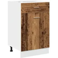 Helloshop26 - Praktischer Küchenschubladenschrank mit Stauraum 50 x 46 x 81 cm in Antikholz