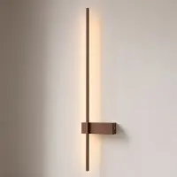 LINDBY Natsumi LED-Wandleuchte, 90 cm, Aluminium, braun, metallisch - , Natsumi, Braun / Rost, für Wohnzimmer, Aluminium, Modern