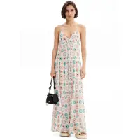Desigual Sommerkleid Galactica 24SWVW06 Weiß Regular Fit