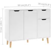 vidaXL Sideboard Weiß 90x30x72 cm Holzwerkstoff