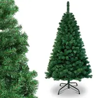 Izrielar 150cm Künstlicher Weihnachtsbaum, Tannenbaum mit Metallständer, Christbaum 488 Spitzen PVC Nadeln, Kunstbaum Weihnachten Klappsystem grün