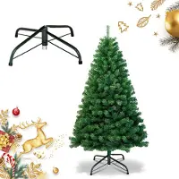Fiqops Faziango 150cm Künstlicher Weihnachtsbaum Tannenbaum mit 488 Spitzen PVC Nadeln Metallständer & Klappsystem Christbaum Grün