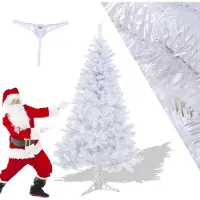 Peviasot Künstlicher Weihnachtsbaum Tannenbaum mit 220 Spitzen PVC Nadeln ständer & Klappsystem Christbaum weiß 120cm