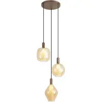 QAZQA Design-Pendelleuchte Dunkelbronze 3-flammig - Ard