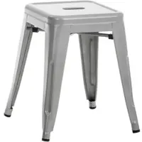DELUKE Hocker FULDA 40x40x46cm Metall Silber Küchenhocker Esszimmerhocker Stapelhocker