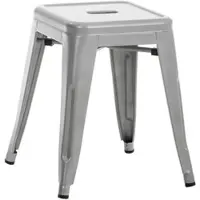 DELUKE Hocker FULDA 40x40x46cm Metall Silber Küchenhocker Esszimmerhocker Stapelhocker