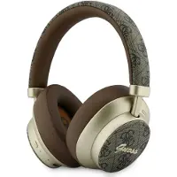 GUESS Headphones nauszne Bluetooth ENC 4G Gold Script Metal brown