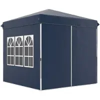 BellaFurn Pop-up-Partyzelt 2,5 x 2,5 m mit Seitenwänden | Farbe: Blau | Abmessungen: 248x248x270 cm