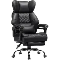 GTPLAYER Gaming Stuhl, Ergonomischer Bürostuhl mit Fußstütze und Lendenstütze, Hochlehner Chefsessel für Große, breiter Computersessel, Höhenverstellb