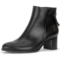 Gabor Stiefeletten 8053 schwarz Glattleder Blockabsatz 5cm Reißverschluss F-Weite