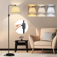 Lapamax LED Stehleuchte Dimmbar Stehlampe 173cm Bogenlampe mit Leinenlampenschirm E27 3 Farbtemperaturen Standleuchte Leselampe Bogenleuchte